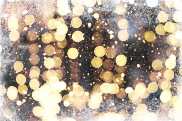 Brillo de oro Navidad abstracta nieve — Foto de Stock