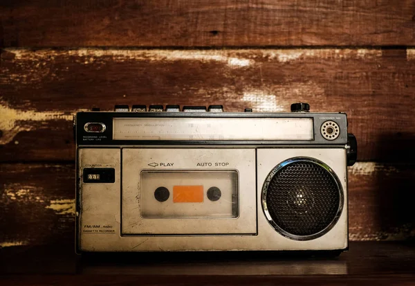 Receptor Rádio Vintage Tecnologia Retro Tom Cor Vintage — Fotografia de Stock