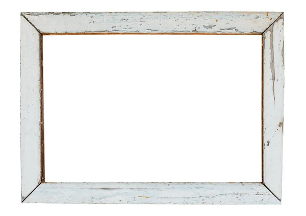 Vintage Holz Bilderrahmen Weißer Farbe Verwittert Objekt Isoliert Mit Clipping — Stockfoto