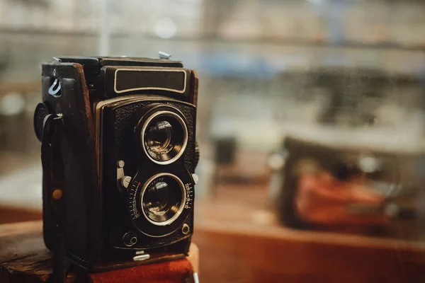 Klassische Und Alte Filmkameras Sammlerstücke Retro Technologie Vintage Farbton — Stockfoto