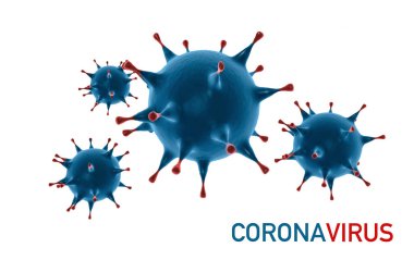 Corona virüsü, COVID-19 hücre modeli. 2019-nCoV Roman Coronavirus Bakterisi. Kırpma yolu olan izole nesne.