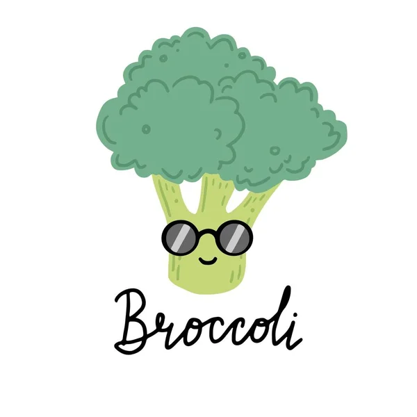 Lustige Brokkoli Gemüse CartoonIllustration