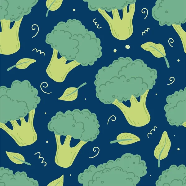 Broccoli seamless mönster. Vektor illustration — Stock vektor