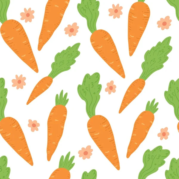 Καρότο χωρίς ραφή μοτίβο. Απλή διανυσματική απεικόνιση — Διανυσματικό Αρχείο