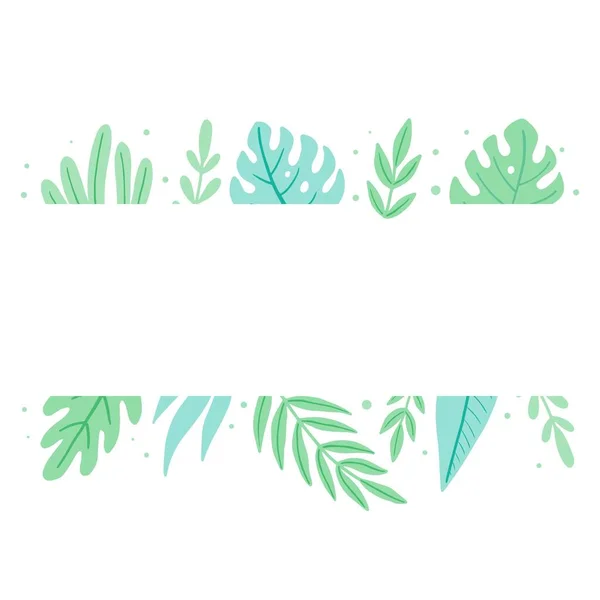 Tropical leaf frame for text decoration. Vector illustration. — Stock Vector