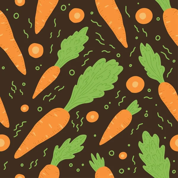 Морковь бесшовная модель. Простая векторная иллюстрация — стоковый вектор