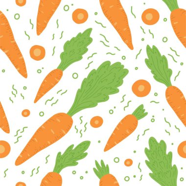 Havuç desensiz. Basit vektör illüstrasyonu