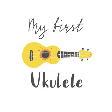 Moda el yapımı Ukulele. Vektör illüstrasyonu.