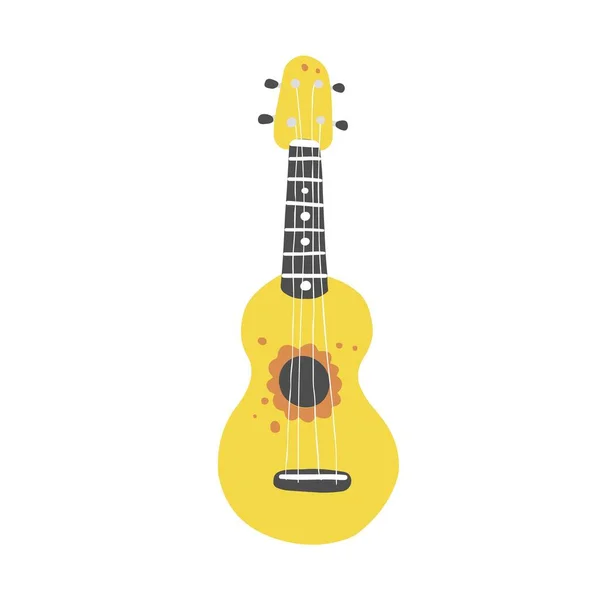 Ukelele van trendy handgetekende stijl. Vectorillustratie. — Stockvector