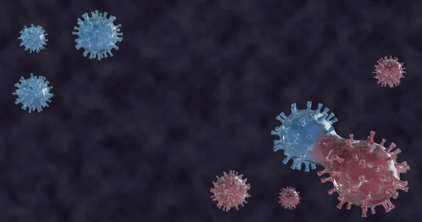 Wirus i mutacje przetwarzają ilustrację 3d. 3d renderowanie. — Zdjęcie stockowe