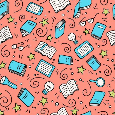 Kusursuz bir el çizimi kitabı örneği. Doodle biçim vektör illüstrasyonu.