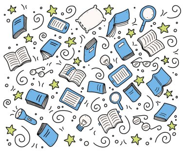 El çizimi kitap karalama elementleri.