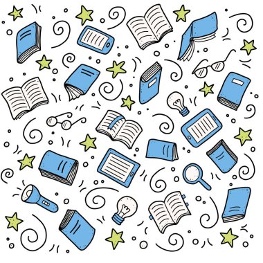 El çizimi kitap karalama elementleri.