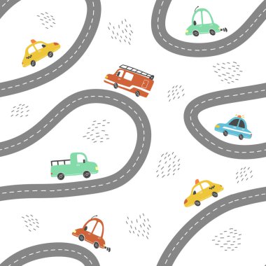 Çizgi filmlerdeki gibi kusursuz bebek arabaları. Vektör illüstrasyonu.