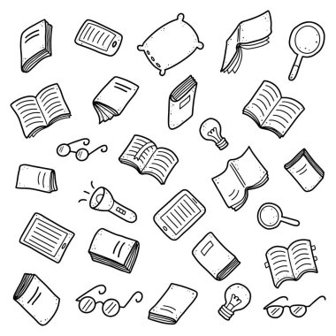 El çizimi kitap karalama elementleri.