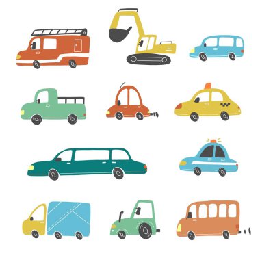 Çocuk stili trason seti. Vektör illüstrasyonu.