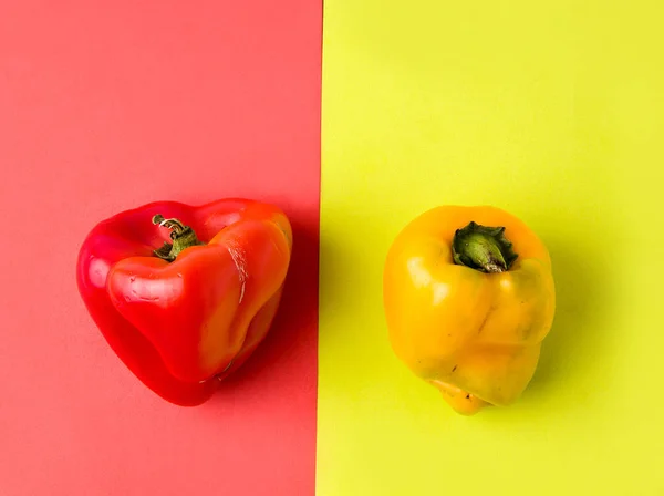 stock image ugly products, vegetables on a colored background. Sweet pepper.