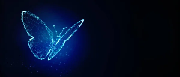 Soyut kelebek 3D illüstrasyon dijital yenilik fütüristik teknoloji evrim kavramını Coronavirüs krizinden sonra yeni normal bir hale getiriyor dünya hayatı değişiyor strateji liderliğini alt üst ediyor