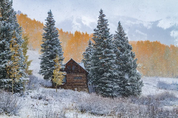 Caída de color y nieve en Colorado — Foto de Stock