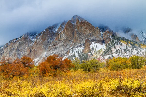 Herbst Farbe und Schnee in colorado — Stockfoto