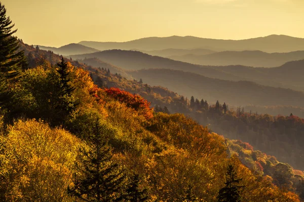 Daling van de Great Smoky Mountains National Park — Stockfoto