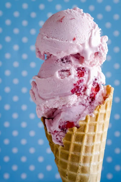 Fresh homemade strawberry ice cream