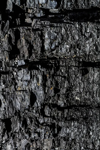 Carvão negro na rocha do cânion — Fotografia de Stock