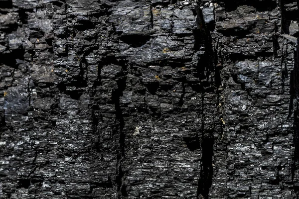 Black coal in canyon rock