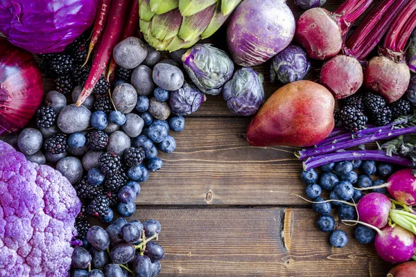 Fondo de verduras y frutas moradas — Foto de Stock