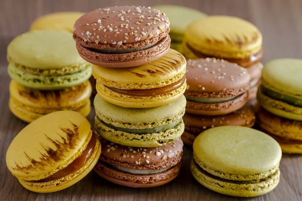 Różne odmiany francuskie Macarons — Zdjęcie stockowe