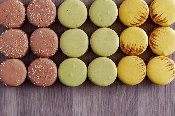 Różne odmiany francuskie Macarons — Zdjęcie stockowe