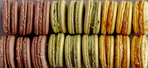 Różne odmiany francuskie Macarons — Zdjęcie stockowe
