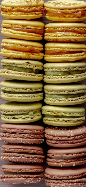 Różne odmiany francuskie Macarons — Zdjęcie stockowe