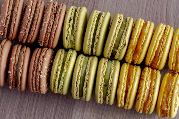 Różne odmiany francuskie Macarons — Zdjęcie stockowe