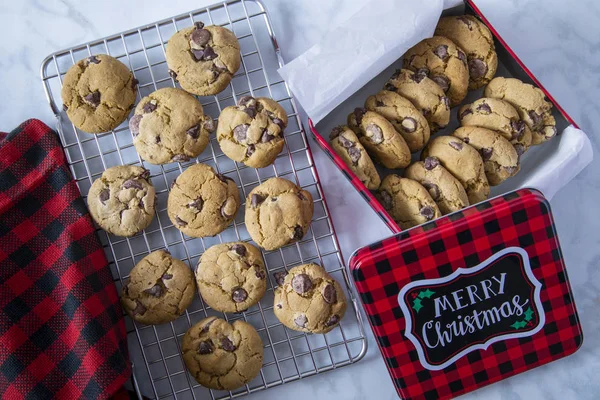 Galletas caseras de chispas de chocolate doble — Foto de Stock