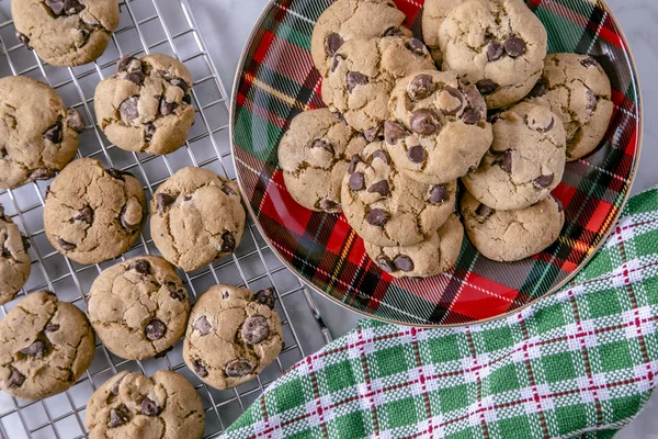 Házi double chocolate chip cookie-kat — Stock Fotó
