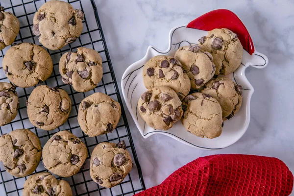 Homemade double chocolate chip cookies — Stock Photo, Image