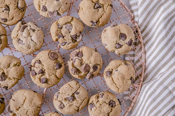 Homemade double chocolate chip cookies — Stock Photo, Image