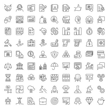 iş ve Finans ince çizgi Iconset