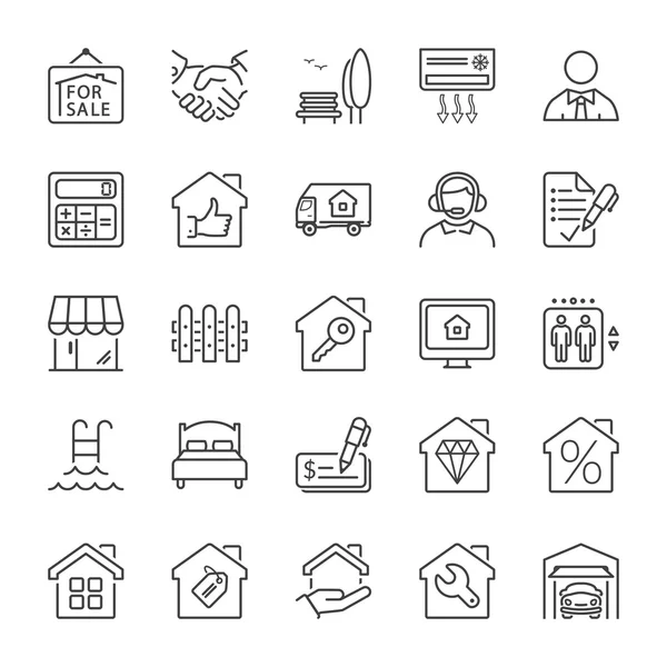 Building and real estate line iconset 2 — Stock Vector