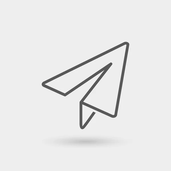 Ikona linii samolot papieru — Wektor stockowy