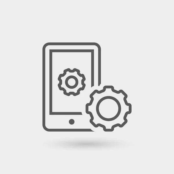 Mobiele app ontwikkeling lijn pictogram — Stockvector