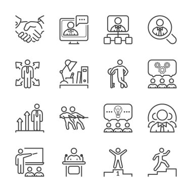 Icon set iş adamları ince çizgi