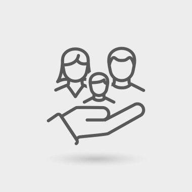 Aile sigortası ince satırı simgesi