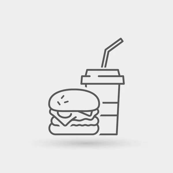 Hamburger vonal ikon — Stock Vector