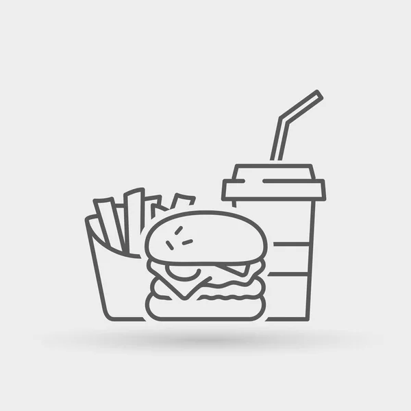 汉堡菜谱线图标 — 图库矢量图片