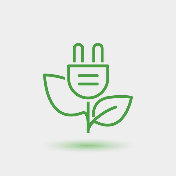 Green energy thin line icon — Stock Vector