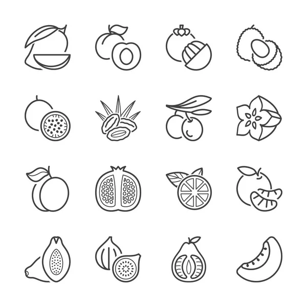 Frutta linea icone 2 — Vettoriale Stock