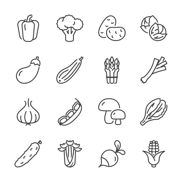 Grönsaker linje ikoner 1 — Stock vektor