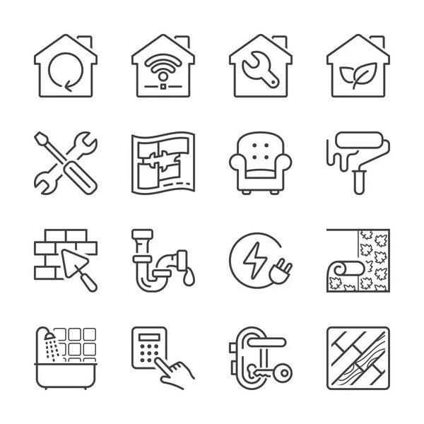 Home improvement thin line icons — Stock Vector